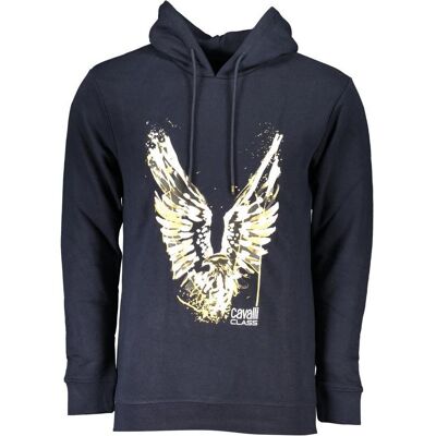 Cavalli Class, Herren, Pullover, Blue Cotton Men Sweater, Blau, (S) Cavalli Class, Herren, Pullover, Blue Cotton Men Sweater, Blau, (S)