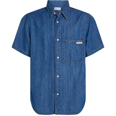 Calvin Klein Jeans, Herren, Shirts, Regular Ss Denim Shirt, Blau, (L) Calvin Klein Jeans, Herren, Shirts, Regular Ss Denim Shirt, Blau, (L)