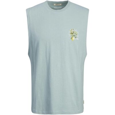 Jack & Jones, Herren, Shirts, Jormykonos Sleeveless Crew Neck, Grau, Blau, Grün, (L) Jack & Jones, Herren, Shirts, Jormykonos Sleeveless Crew Neck, Grau, Blau, Grün, (L)