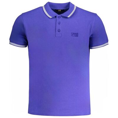 Cavalli Class, Herren, Shirts, Blue Cotton Men's Polo Shirt, Blau, (XL) Cavalli Class, Herren, Shirts, Blue Cotton Men's Polo Shirt, Blau, (XL)