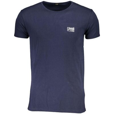 Cavalli Class, Herren, Shirts, Blue Cotton Men's T-Shirt, Blau, (M) Cavalli Class, Herren, Shirts, Blue Cotton Men's T-Shirt, Blau, (M)