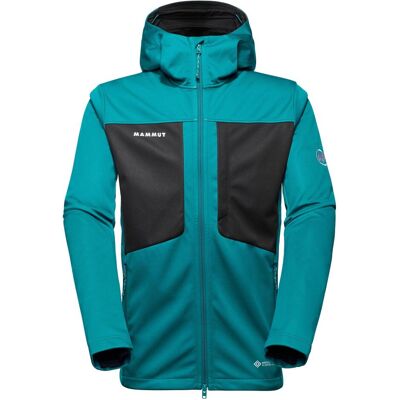 Mammut, Herren, Outdoorjacken, Ultimate VIII SO Hooded Jacket Men, Softshell Jacke (S), Türkis, Schwarz, S Mammut, Herren, Outdoorjacken, Ultimate VIII SO Hooded Jacket Men, Softshell Jacke (S), Türkis, Schwarz, S