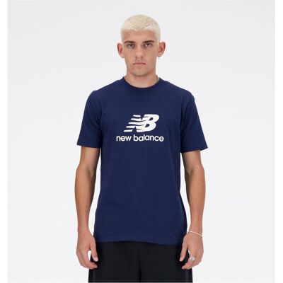New Balance, Herren, Shirts, Stacked Logo T-Shirt, Blau, (XL) New Balance, Herren, Shirts, Stacked Logo T-Shirt, Blau, (XL)
