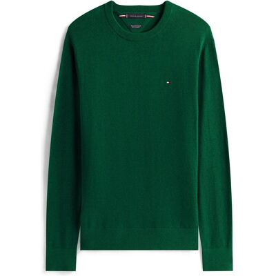 Tommy Hilfiger Herren, Pullover, Pima Org Ctn Cashmere Crew Neck, Grün, (L) Tommy Hilfiger Herren, Pullover, Pima Org Ctn Cashmere Crew Neck, Grün, (L)