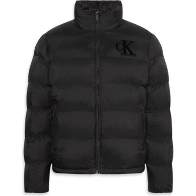 Calvin Klein Jeans, Herren, Winterjacken, Ls Nylon Monogram Puffer Jkt, Schwarz, (M) Calvin Klein Jeans, Herren, Winterjacken, Ls Nylon Monogram Puffer Jkt, Schwarz, (M)