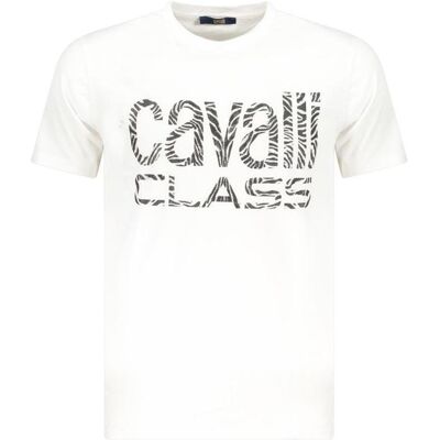 Cavalli Class, Herren, Shirts, Bianco Cotton Men's T-Shirt, Weiss, (M) Cavalli Class, Herren, Shirts, Bianco Cotton Men's T-Shirt, Weiss, (M)