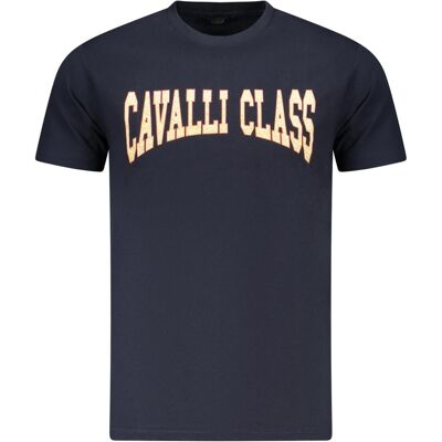 Cavalli Class, Herren, Shirts, Blue Cotton Men T-Shirt, Blau, (L) Cavalli Class, Herren, Shirts, Blue Cotton Men T-Shirt, Blau, (L)