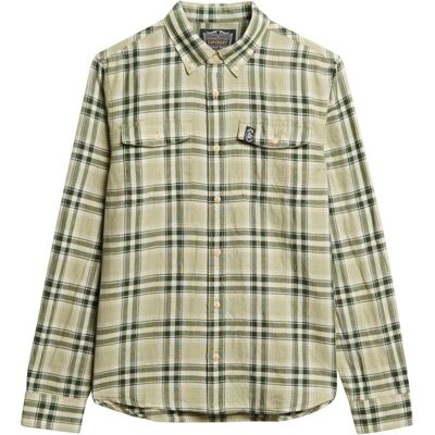 Superdry, Herren, Hemden, The Merchant Store – Karohemd aus Leinen, Grün, (L) Superdry, Herren, Hemden, The Merchant Store – Karohemd aus Leinen, Grün, (L)