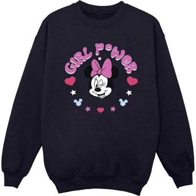 Disney Herren, Pullover, Minnie Mouse Girl Power Sweatshirt, Blau, (M) Disney Herren, Pullover, Minnie Mouse Girl Power Sweatshirt, Blau, (M)