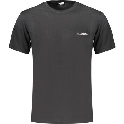 Bikkembergs, Herren, Shirts, Black Cotton T-Shirt, Schwarz, (L) Bikkembergs, Herren, Shirts, Black Cotton T-Shirt, Schwarz, (L)