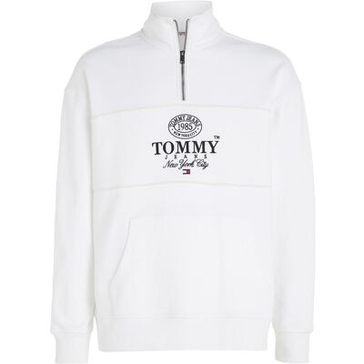 Tommy Hilfiger Herren, Pullover, Tjm Rlx Luxe Athletic 1/2 Zip, Weiss, (M) Tommy Hilfiger Herren, Pullover, Tjm Rlx Luxe Athletic 1/2 Zip, Weiss, (M)