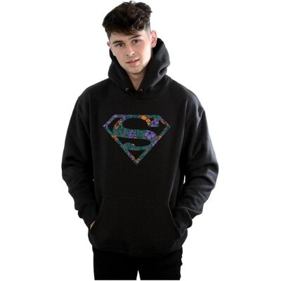 Dc Comics, Herren, Pullover, Superman Floral Logo 1 Kapuzenpullover, Schwarz, (L) Dc Comics, Herren, Pullover, Superman Floral Logo 1 Kapuzenpullover, Schwarz, (L)