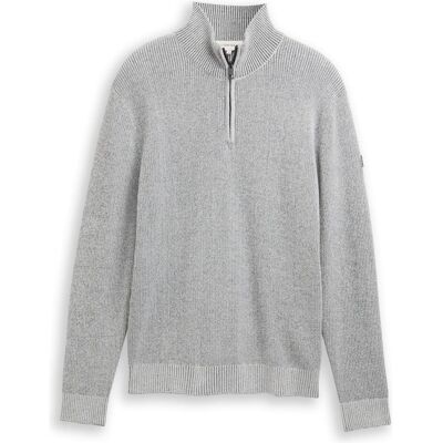Tom Tailor, Herren, Pullover, Troyer, Grau, Weiss, (XXL) Tom Tailor, Herren, Pullover, Troyer, Grau, Weiss, (XXL)