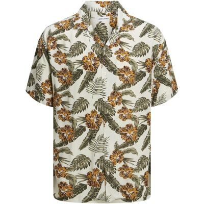 Jack & Jones, Herren, Hemden, Jjejeff Resort Floral Shirt Ss Sn Pls, Weiss, (XXL) Jack & Jones, Herren, Hemden, Jjejeff Resort Floral Shirt Ss Sn Pls, Weiss, (XXL)