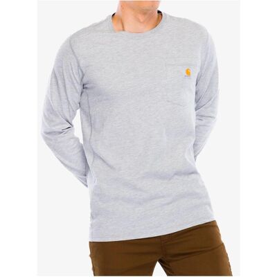 Carhartt, Herren, Hemden, Force Mittelschweres T-Shirt mit Tasche in Grau, Grau, (L) Carhartt, Herren, Hemden, Force Mittelschweres T-Shirt mit Tasche in Grau, Grau, (L)