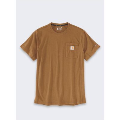 Carhartt, Herren, Shirts, Force - Braunes T-Shirt mit mittlerer Tasche, Braun, (XXL) Carhartt, Herren, Shirts, Force - Braunes T-Shirt mit mittlerer Tasche, Braun, (XXL)