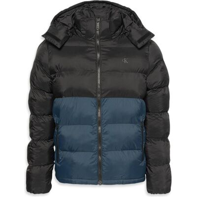 Calvin Klein Jeans, Herren, Winterjacken, Ls Nylon Color Bock Puffer Jkt, Schwarz, (S) Calvin Klein Jeans, Herren, Winterjacken, Ls Nylon Color Bock Puffer Jkt, Schwarz, (S)