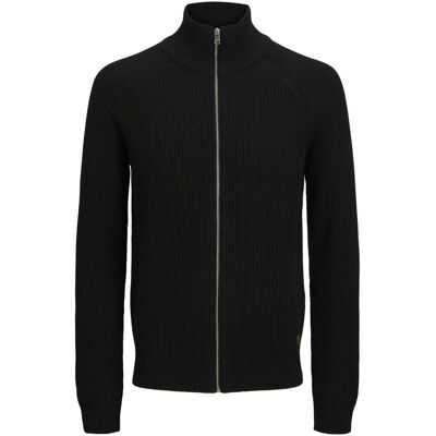 Jack & Jones, Herren, Pullover, Einfarbig Strickjacke Strickjacke, Schwarz, (L) Jack & Jones, Herren, Pullover, Einfarbig Strickjacke Strickjacke, Schwarz, (L)