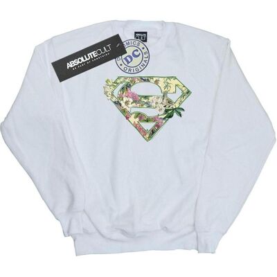 Dc Comics, Damen, Pullover, Supergirl Floral Shield Sweatshirt, Weiss, (XL) Dc Comics, Damen, Pullover, Supergirl Floral Shield Sweatshirt, Weiss, (XL)