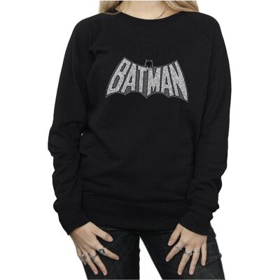 Dc Comics, Damen, Pullover, Batman Retro Crackle Logo Sweatshirt, Schwarz, (M) Dc Comics, Damen, Pullover, Batman Retro Crackle Logo Sweatshirt, Schwarz, (M)