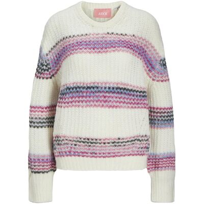 JJXX, Damen, Pullover, Jxsimone Space Dye Crew Neck Knit Sn, Weiss, (S) JJXX, Damen, Pullover, Jxsimone Space Dye Crew Neck Knit Sn, Weiss, (S)