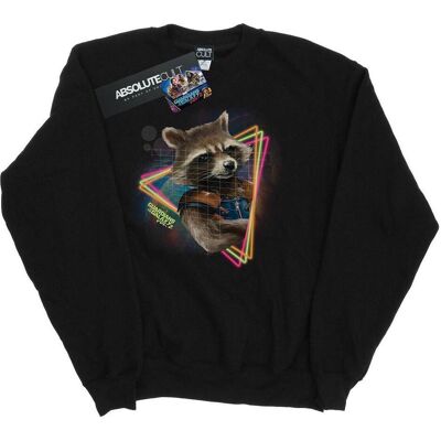 Marvel, Damen, Pullover, Guardians Of The Galaxy Neon Rocket Sweatshirt, Schwarz, (M) Marvel, Damen, Pullover, Guardians Of The Galaxy Neon Rocket Sweatshirt, Schwarz, (M)