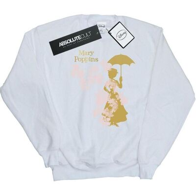 Disney Damen, Pullover, Mary Poppins Floral Silhouette Sweatshirt, Weiss, (XXL) Disney Damen, Pullover, Mary Poppins Floral Silhouette Sweatshirt, Weiss, (XXL)