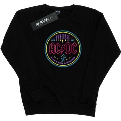 AC/DC, Damen, Pullover, Circle Neon Sweatshirt, Schwarz, (L) AC/DC, Damen, Pullover, Circle Neon Sweatshirt, Schwarz, (L)