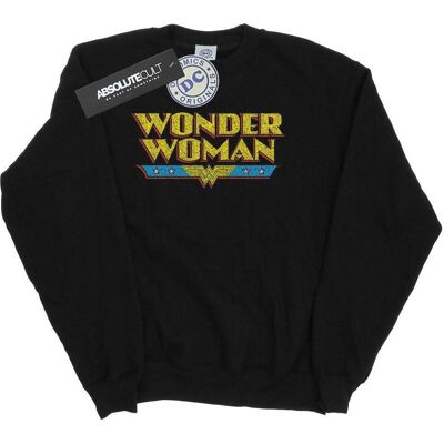 Dc Comics, Damen, Pullover, Wonder Woman Crackle Logo Sweatshirt, Schwarz, (XL) Dc Comics, Damen, Pullover, Wonder Woman Crackle Logo Sweatshirt, Schwarz, (XL)