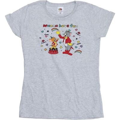 Tom & Jerry, Damen, Shirts, Wanna Have Fun TShirt, Grau, (XXL) Tom & Jerry, Damen, Shirts, Wanna Have Fun TShirt, Grau, (XXL)