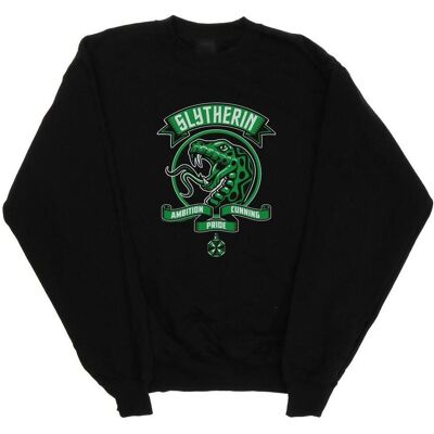 Harry Potter, Damen, Pullover, Slytherin Toon Crest Sweatshirt, Schwarz, (M) Harry Potter, Damen, Pullover, Slytherin Toon Crest Sweatshirt, Schwarz, (M)