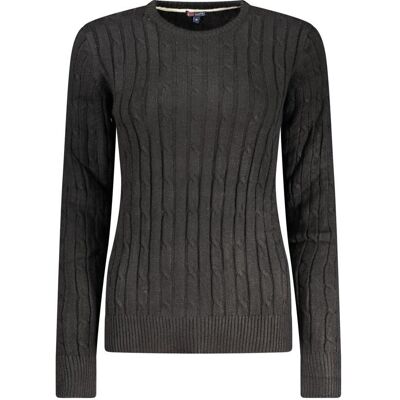 Norway 1963, Damen, Pullover, Black Viscose Women's Sweater, Schwarz, (L) Norway 1963, Damen, Pullover, Black Viscose Women's Sweater, Schwarz, (L)