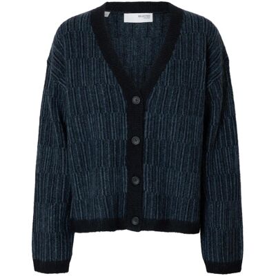 Selected, Damen, Pullover, Wollmix Strickjacke, Blau, (L) Selected, Damen, Pullover, Wollmix Strickjacke, Blau, (L)