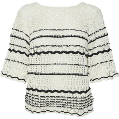 Vero Moda, Damen, Blusen, VMMINOU Pullover Strickpullover, Weiss, (L) Vero Moda, Damen, Blusen, VMMINOU Pullover Strickpullover, Weiss, (L)
