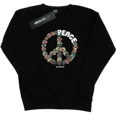Woodstock, Damen, Pullover, Floral Peace Sweatshirt, Schwarz, (XXL) Woodstock, Damen, Pullover, Floral Peace Sweatshirt, Schwarz, (XXL)