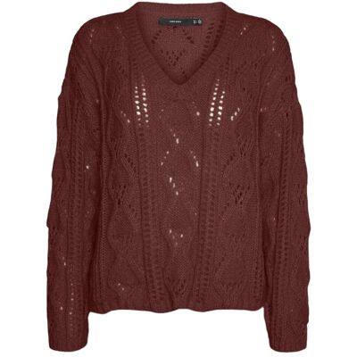 Vero Moda, Damen, Blusen, VMNEWERINSTRUCTURE Pullover Strickpullover, Braun, (M) Vero Moda, Damen, Blusen, VMNEWERINSTRUCTURE Pullover Strickpullover, Braun, (M)