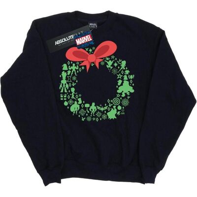 Marvel, Damen, Pullover, Avengers Christmas Wreath Sweatshirt, Blau, (XXL) Marvel, Damen, Pullover, Avengers Christmas Wreath Sweatshirt, Blau, (XXL)