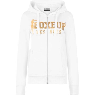 Boxeur des Rues, Damen, Pullover, Sweatjacke Basic Logo Full Zip, Gold, Weiss, (M) Boxeur des Rues, Damen, Pullover, Sweatjacke Basic Logo Full Zip, Gold, Weiss, (M)