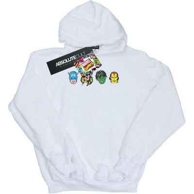 Marvel, Damen, Pullover, Avengers Comic Heads Kapuzenpullover, Weiss, (S) Marvel, Damen, Pullover, Avengers Comic Heads Kapuzenpullover, Weiss, (S)