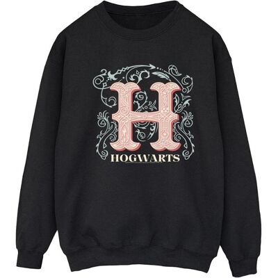 Harry Potter, Damen, Pullover, Flowers H Sweatshirt, Schwarz, (M) Harry Potter, Damen, Pullover, Flowers H Sweatshirt, Schwarz, (M)