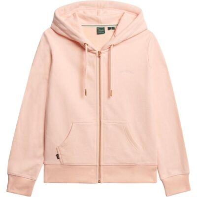 Superdry, Damen, Pullover, Essential Kapuzenjacke mit Logo, Pink, Rosa, (XXS) Superdry, Damen, Pullover, Essential Kapuzenjacke mit Logo, Pink, Rosa, (XXS)