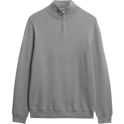 Superdry, Unisex, Pullover, Cotton Texture Henley, Grau, (XXL) Superdry, Unisex, Pullover, Cotton Texture Henley, Grau, (XXL)