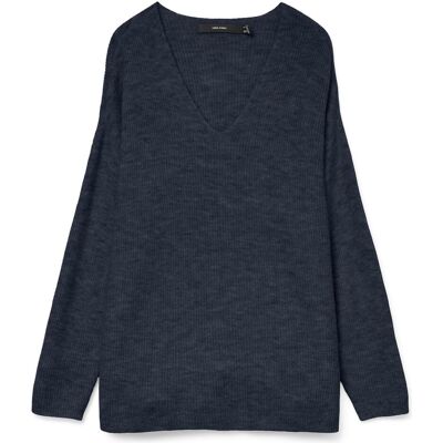 Vero Moda, Damen, Pullover, V-Ausschnitt Strickpullover, Blau, (XL) Vero Moda, Damen, Pullover, V-Ausschnitt Strickpullover, Blau, (XL)