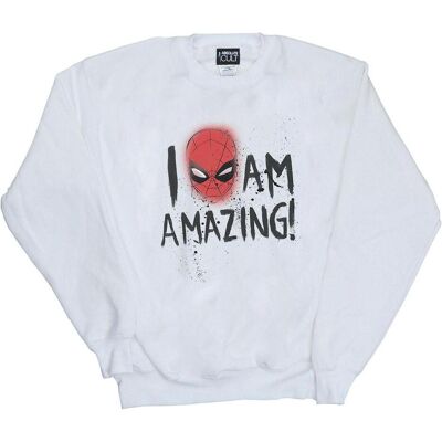 Marvel, Damen, Pullover, SpiderMan I Am Amazing Sweatshirt, Weiss, (S) Marvel, Damen, Pullover, SpiderMan I Am Amazing Sweatshirt, Weiss, (S)