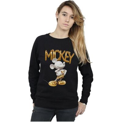 Disney Damen, Pullover, Mickey Mouse Gold Statue Sweatshirt, Schwarz, (XL) Disney Damen, Pullover, Mickey Mouse Gold Statue Sweatshirt, Schwarz, (XL)