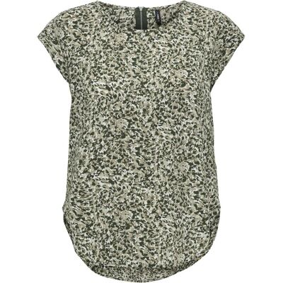 Only, Damen, Blusen, Print Oberteil mit kurzen Ärmeln, Grün, (34) Only, Damen, Blusen, Print Oberteil mit kurzen Ärmeln, Grün, (34)