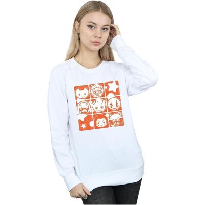 Marvel, Damen, Pullover, Kawaii Guardians Of The Galaxy Retro Sweatshirt, Weiss, (M) Marvel, Damen, Pullover, Kawaii Guardians Of The Galaxy Retro Sweatshirt, Weiss, (M)