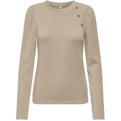 Only, Damen, Pullover, Onlnanna L/S Puff Detail Top Cs Swt, Braun, (XS) Only, Damen, Pullover, Onlnanna L/S Puff Detail Top Cs Swt, Braun, (XS)