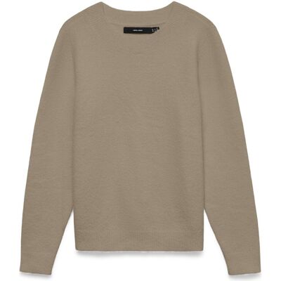 Vero Moda, Damen, Pullover, Vmfoemily Ls O-Neck Pullover Mfo, Braun, Grau, (L) Vero Moda, Damen, Pullover, Vmfoemily Ls O-Neck Pullover Mfo, Braun, Grau, (L)