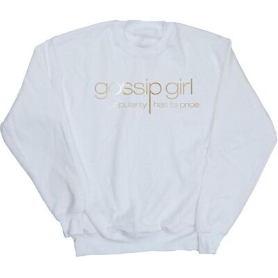 Gossip Girl, Damen, Pullover, Gold Logo Sweatshirt, Weiss, (M) Gossip Girl, Damen, Pullover, Gold Logo Sweatshirt, Weiss, (M)